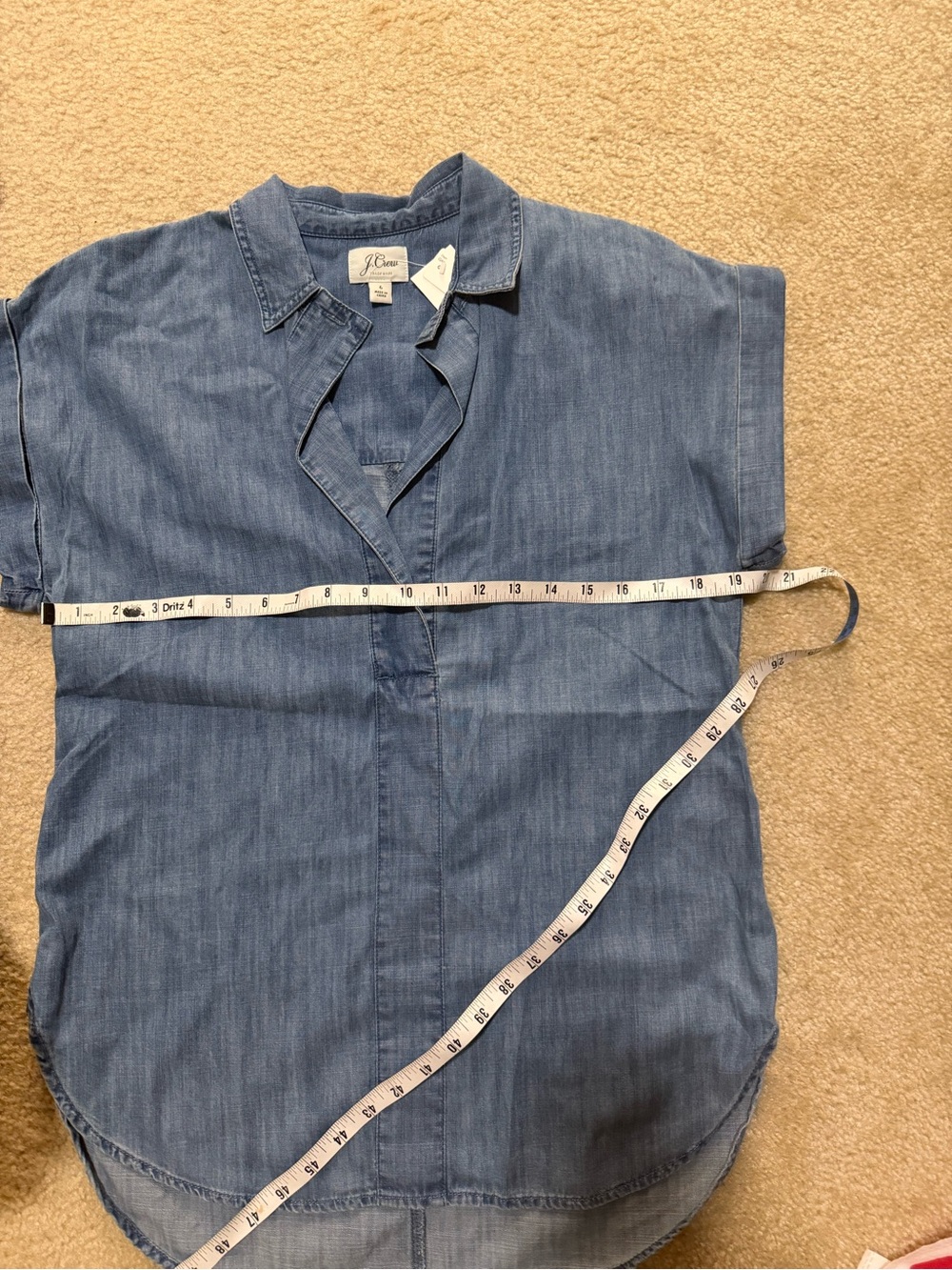 J. Crew Women's Light Denim Button-Front Shirt - Picture 3 of 4